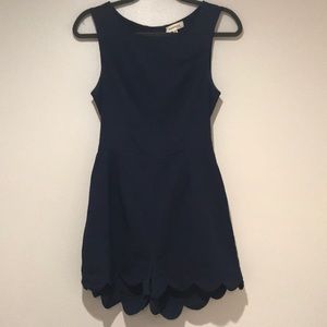 Navy Scalloped Romper. Size Medium.